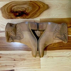 Camel colored heeled boots